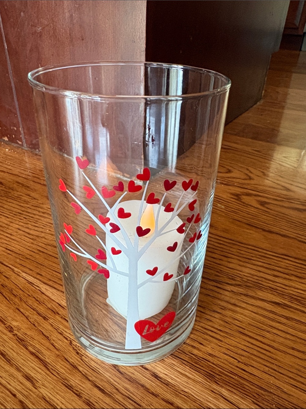 Glass Heart Tree Vase candle holder love gift